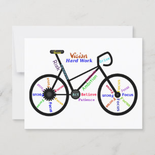 Motivatie bike, fiets, fietsen, sport, hobby kaart