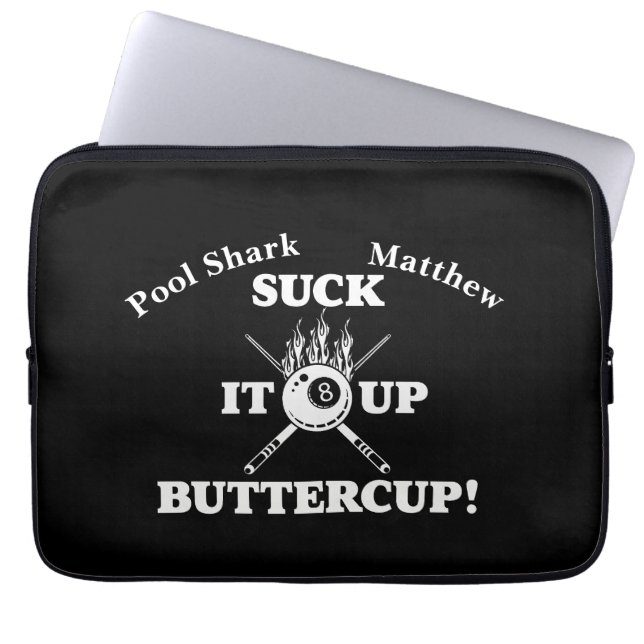 Motivatie biljartquote met vet ontwerp laptop sleeve (Voorkant)