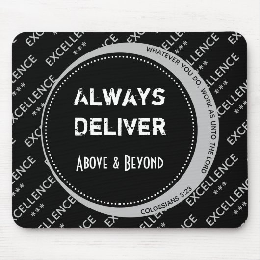 Motivatie Black Grey Custom ALTIJD LEVERT Muismat (Voorkant)