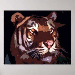 Motivatie Blacklight Tiger Eyes Poster Print