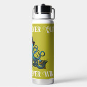 Motivatie blauwe inktvis Octopus Pirate Waterfles (Achterkant)