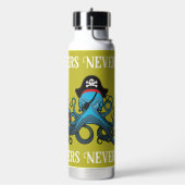 Motivatie blauwe inktvis Octopus Pirate Waterfles (Links)