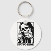 Motivatie Blijf Positief Skelet Grim Reaper HA Sleutelhanger (Voorkant)