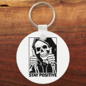 Motivatie Blijf Positief Skelet Grim Reaper HA Sleutelhanger (Voorkant)