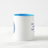 Motivatie Blue Evil Eye in Rough Hearts Pattern Mok (Midden)