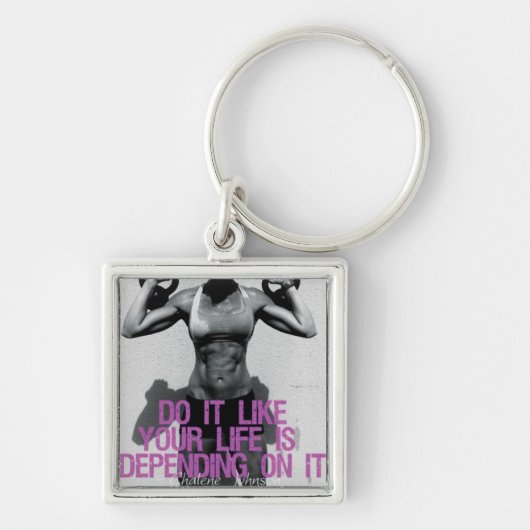 Motivatie Bodybuilding Gym Sleutelhanger (Voorkant)