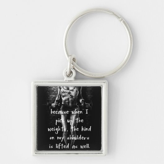 Motivatie Bodybuilding Gym Sleutelhanger (Voorkant)