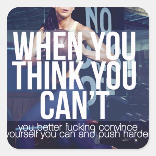 Motivatie Bodybuilding Gym Sticker (Voorkant)