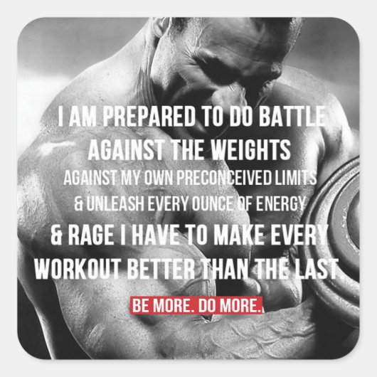 Motivatie Bodybuilding Gym Sticker (Voorkant)