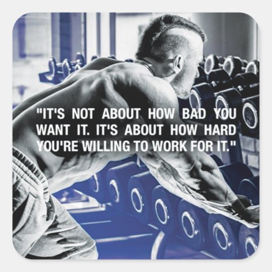 Motivatie Bodybuilding Gym Sticker (Voorkant)