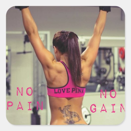 Motivatie Bodybuilding Gym Sticker (Voorkant)