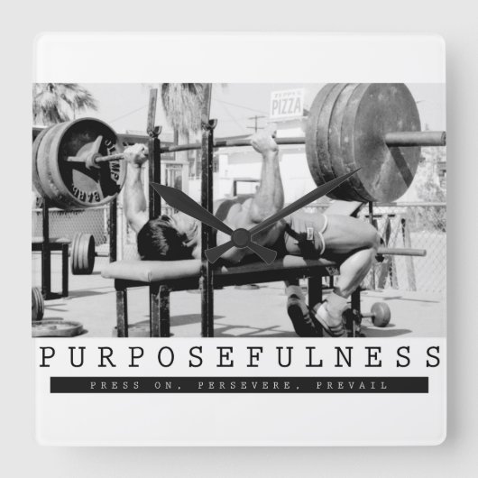 Motivatie Bodybuilding Gym Vierkante Klok (Voorkant)