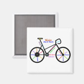 Motivatie bogen, fietsen, fietsen, sportwoorden magneet (Voorkant / Achterkant)