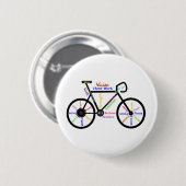 Motivatie bogen, fietsen, fietsen, sportwoorden ronde button 5,7 cm (Voorkant /achterkant)