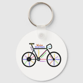 Motivatie bogen, fietsen, fietsen, sportwoorden sleutelhanger
