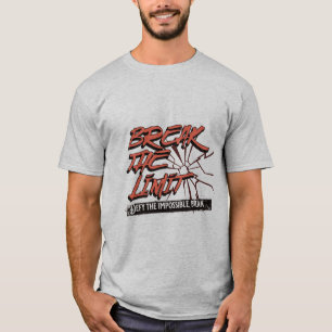 motivatie 'Break the Limit' grafisch T-shirt. T-shirt