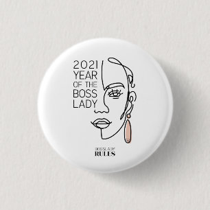 Motivatie BSS Lady Line Art Typografie Ronde Button 3,2 Cm