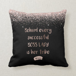 Motivatie BSS Lady Roos Gold Glitter Black Kussen