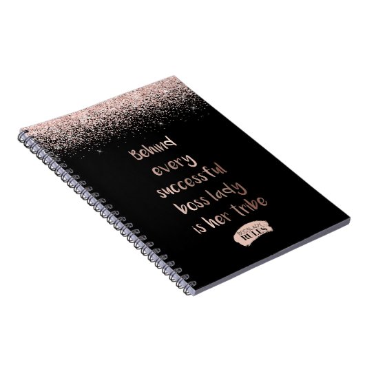 Motivatie BSS Lady Roos Gold Glitter Black Notitieboek (Rechterzijde)
