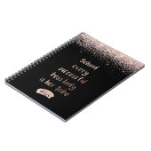 Motivatie BSS Lady Roos Gold Glitter Black Notitieboek (Linkerzijde)