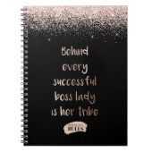 Motivatie BSS Lady Roos Gold Glitter Black Notitieboek (Voorkant)