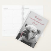 Motivatie buldog zwarte witte roze foto planner (Display)