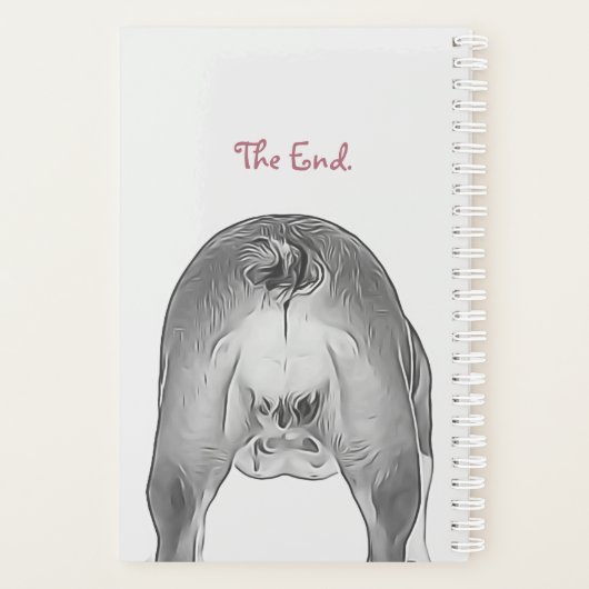 Motivatie buldog zwarte witte roze foto planner (Achterkant)