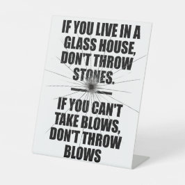 Motivatie bureauteken reclamebord met voetstuk