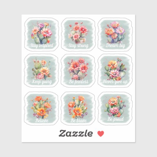 Motivatie Cacti Sticker Pack (Vel)