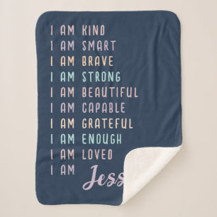 Motivatie cadeau voor tiener meisje gepersonalisee sherpa deken