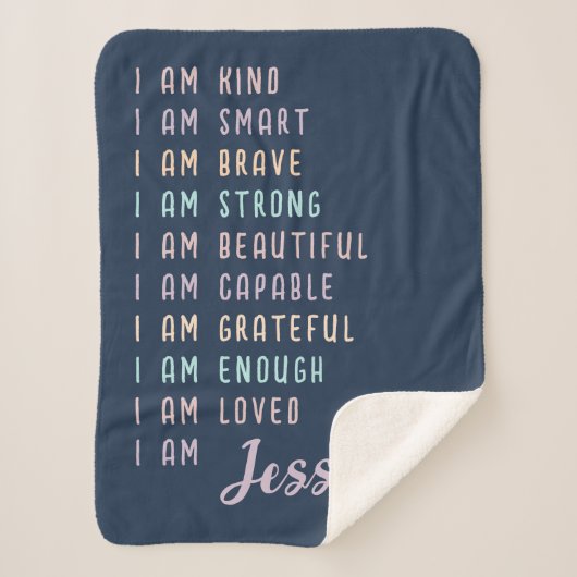 Motivatie cadeau voor tiener meisje gepersonalisee sherpa deken (Voorkant)