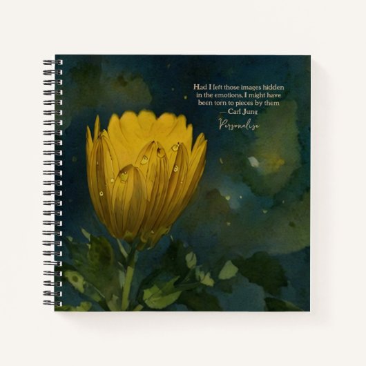 Motivatie Carl Jung Quote Yellow Flower Journal Notitieboek (Voorkant)
