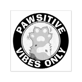 Motivatie Cat Pawsitive vibes alleen Fun Paw Zelfinktende Stempel