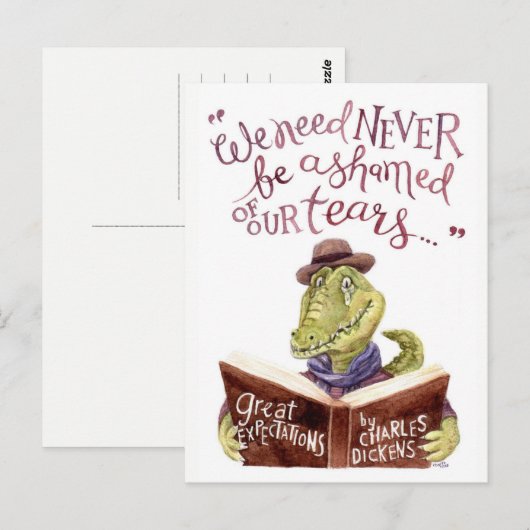 Motivatie Charles Dickens Quote Waterverf Croc Briefkaart (Voorkant / Achterkant)