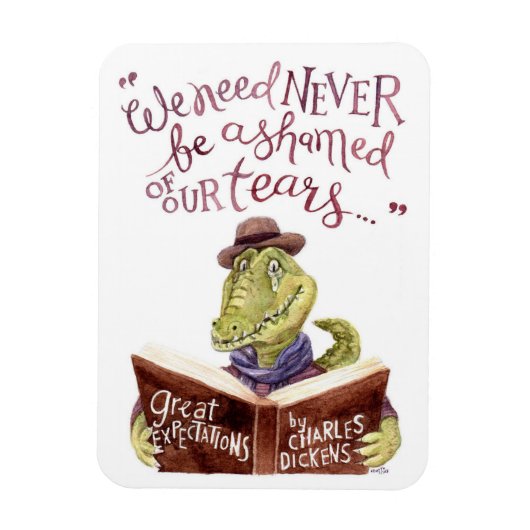 Motivatie Charles Dickens Quote Waterverf Croc Magneet (Verticaal)