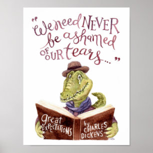 Motivatie Charles Dickens Quote Waterverf Croc Poster