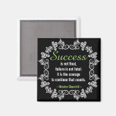 Motivatie Churchill Positive Attitude Quote Magneet (Voorkant / Achterkant)