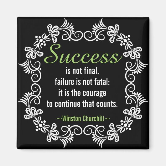 Motivatie Churchill Positive Attitude Quote Magneet (Voorkant)