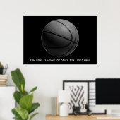Motivatie citaat Basketball Black & White Poster (Thuiskantoor)