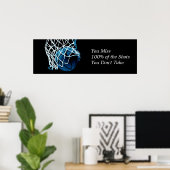 Motivatie Citaat Basketball Blue Black Poster (Thuiskantoor)