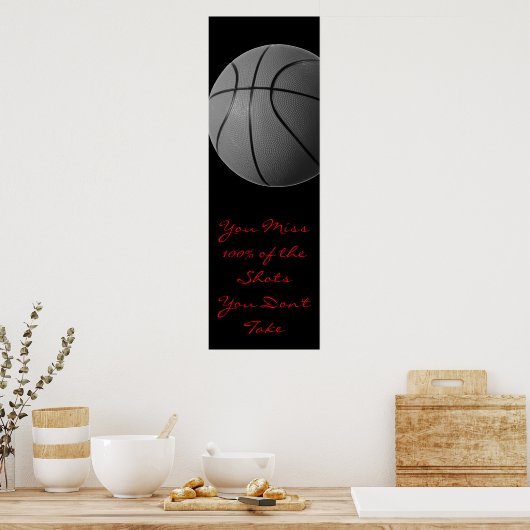 Motivatie Citaat Basketball Deuren Poster (Keuken)