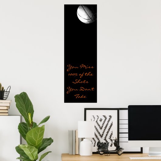 Motivatie Citaat Basketball Deuren Poster (Thuiskantoor)