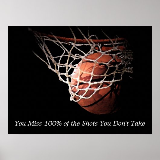 Motivatie Citaat Basketball Poster (Voorkant)