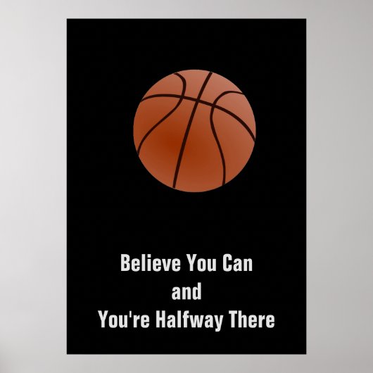 Motivatie Citaat Basketball Poster (Voorkant)