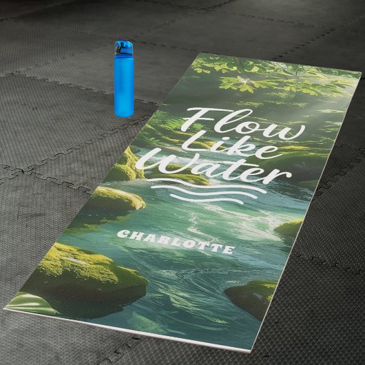 Motivatie citaat blauw stroom als waterbos yogamat
