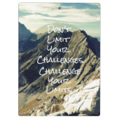 Motivatie citaat: Daag uw grenzen uit Klembord (Achterkant)