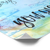 Motivatie Citaat Één Dag of Dag Één Blauw Poster (Hoek)