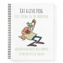 Motivatie Citaat eet een levende kikkervis Cartoon