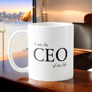 Motivatie citaat Ik ben de CEO van mijn leven Koffiemok