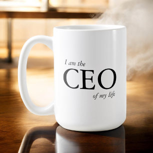 Motivatie citaat Ik ben de CEO van mijn leven Koffiemok